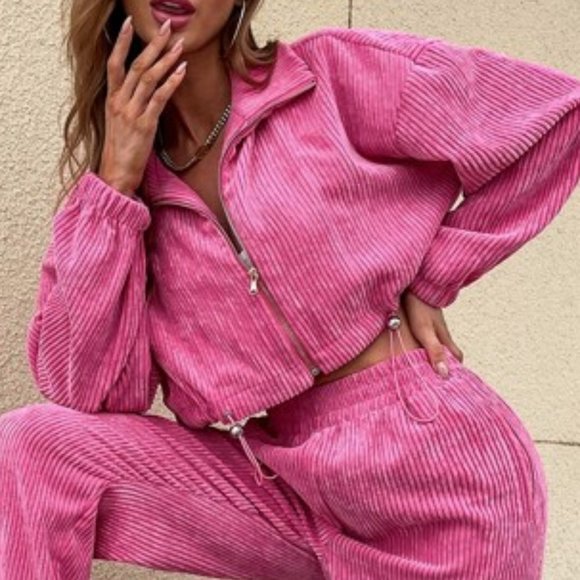 BARBIE GIRL Corduroy Coat & Pants - PINK - Picture 9 of 10